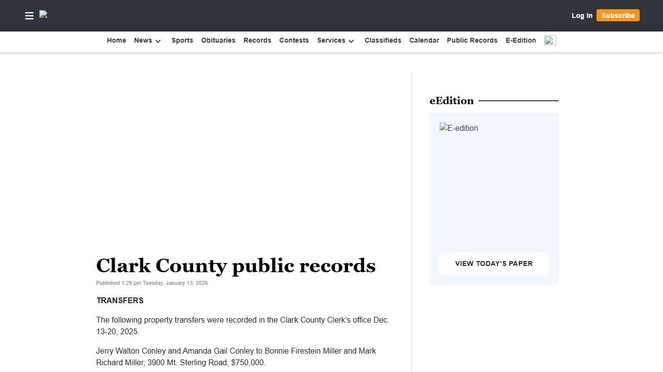 Clark County public records Winchester Sun